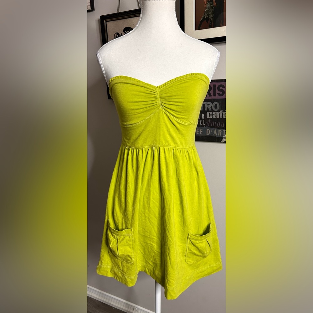 ABERCROMBIE&FITCH LIME GREEN STRAPLESS DRESS/TUNIC